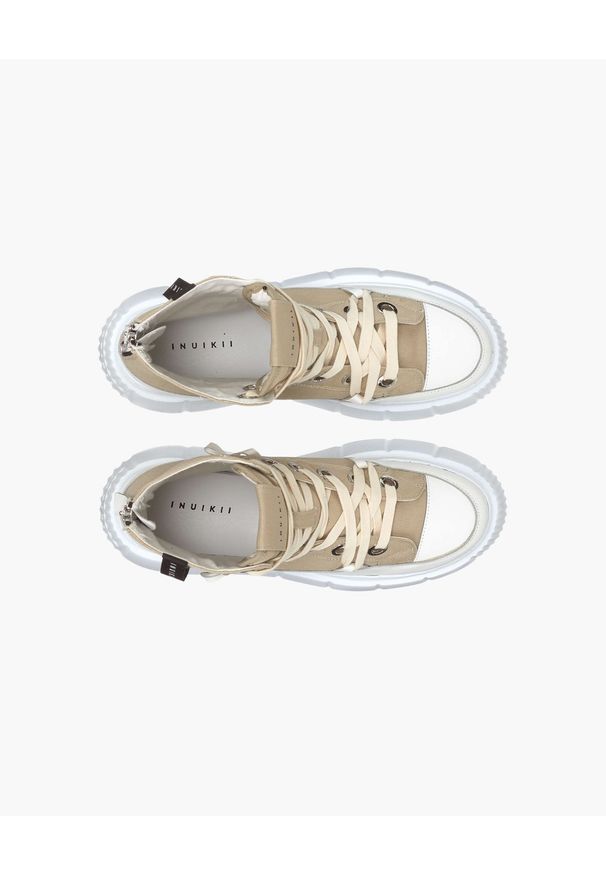 Inuikii - INUIKII MATILDA CANVAS HIGH Sneakersy damskie. Okazja: na co dzień, na spacer. Wysokość cholewki: przed kolano. Kolor: szary. Materiał: guma, materiał. Szerokość cholewki: normalna. Sezon: lato. Sport: turystyka piesza