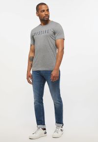 Mustang - MUSTANG Style Alex C LOGO Tee MĘSKI T-SHIRT KOSZULKA Mid Grey Melange 1013221 4140 #7