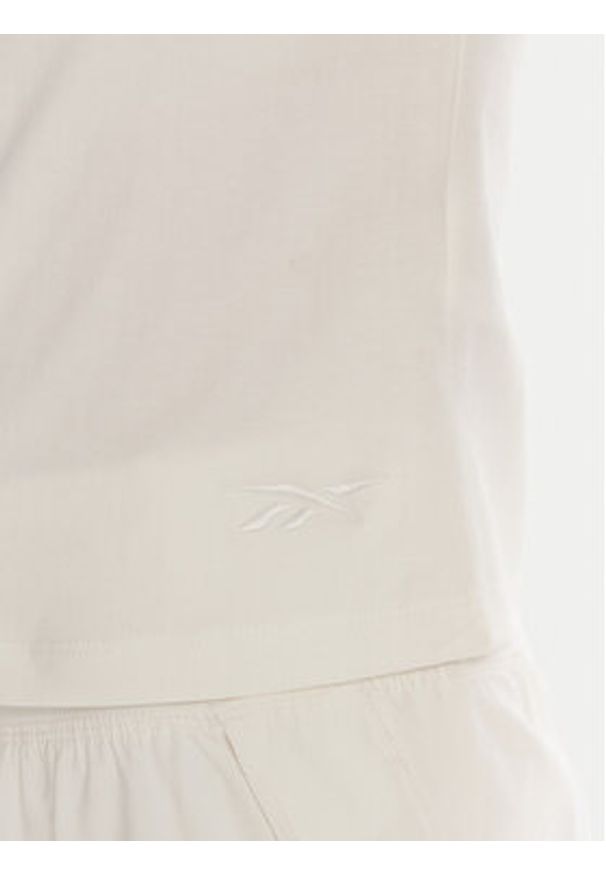 Reebok T-Shirt RK25309CCW Biały Slim Fit. Kolor: biały. Materiał: bawełna