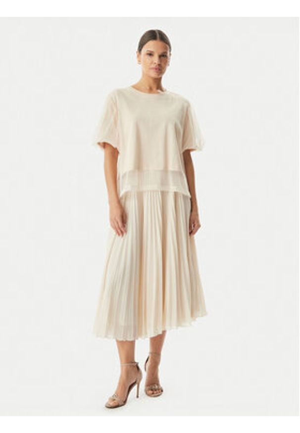 Rinascimento Bluzka CFC0128215003 Beżowy Regular Fit. Kolor: beżowy. Materiał: bawełna