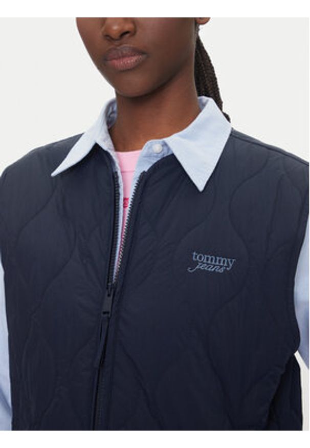 Tommy Jeans Bezrękawnik Onion DW0DW21184 Granatowy Regular Fit. Kolor: niebieski. Materiał: syntetyk. Długość rękawa: bez rękawów