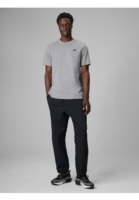 4f - 4F T-shirt regular gładki męski (3-pack) - szary+czarny+granatowy S. Okazja: na co dzień. Kolor: wielokolorowy. Materiał: bawełna, jeans, materiał. Wzór: gładki. Styl: casual, klasyczny #2