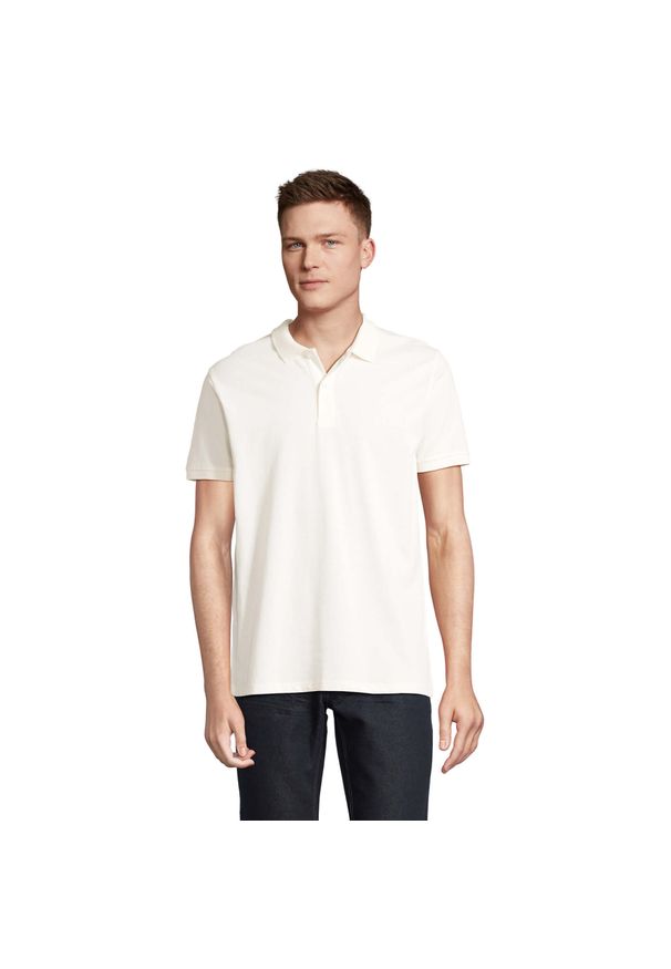 SOL'S - Męska Koszulka Polo Planet. Typ kołnierza: polo. Kolor: biały. Sport: turystyka piesza