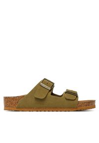 Birkenstock Klapki Arizona Kids Vegan 1027829 S Zielony. Kolor: zielony. Materiał: skóra