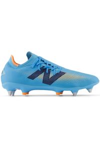 Korki męskie New Balance FURON PRO SG V7+ SF1SS75 – niebieskie. Zapięcie: sznurówki. Kolor: niebieski. Materiał: materiał, syntetyk. Szerokość cholewki: normalna. Sport: piłka nożna, bieganie