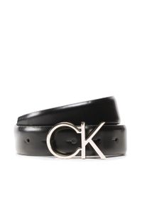Pasek Damski Calvin Klein Re-Lock Ck Logo Belt 30mm K60K610157 BAX. Kolor: czarny. Materiał: skóra