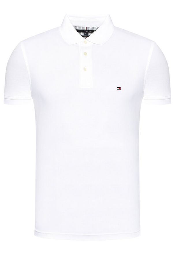 TOMMY HILFIGER - Tommy Hilfiger Polo 1985 MW0MW17771 Biały Slim Fit. Typ kołnierza: polo. Kolor: biały. Materiał: bawełna