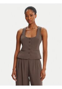 BARDOT Kamizelka Azilla Button 60003TB Brązowy Regular Fit. Kolor: brązowy. Materiał: syntetyk