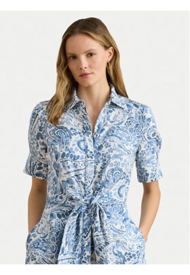 Lauren Ralph Lauren - LAUREN RALPH LAUREN Sukienka koszulowa 200P08916002 Niebieski Regular Fit. Kolor: niebieski. Materiał: len. Typ sukienki: koszulowe