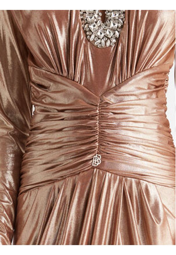 Babylon Sukienka wieczorowa S00835 Złoty Regular Fit. Kolor: złoty. Materiał: syntetyk. Styl: wizytowy