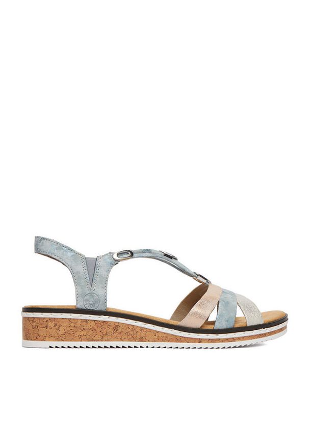 Rieker Sandały CEO-V36G4-40 Niebieski. Kolor: niebieski. Materiał: skóra