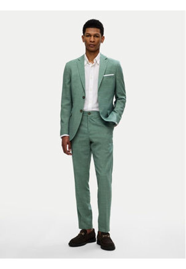 Selected Homme Spodnie garniturowe 16087871 Zielony Slim Fit. Kolor: zielony. Materiał: syntetyk