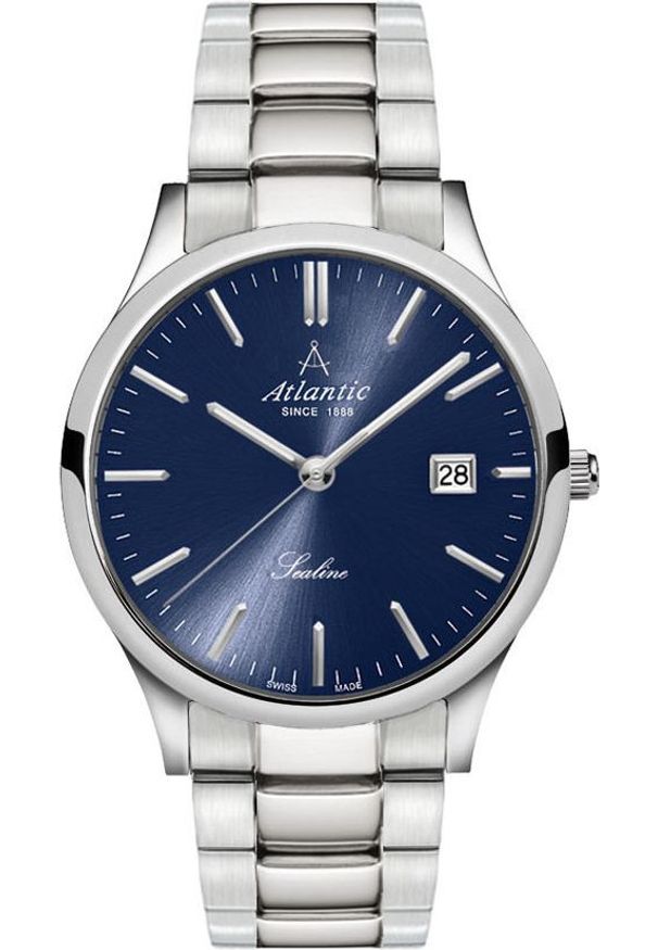 Zegarek Atlantic Męski Sealine 62346.41.51 Szafirowe szkło srebrny. Kolor: niebieski, srebrny, wielokolorowy