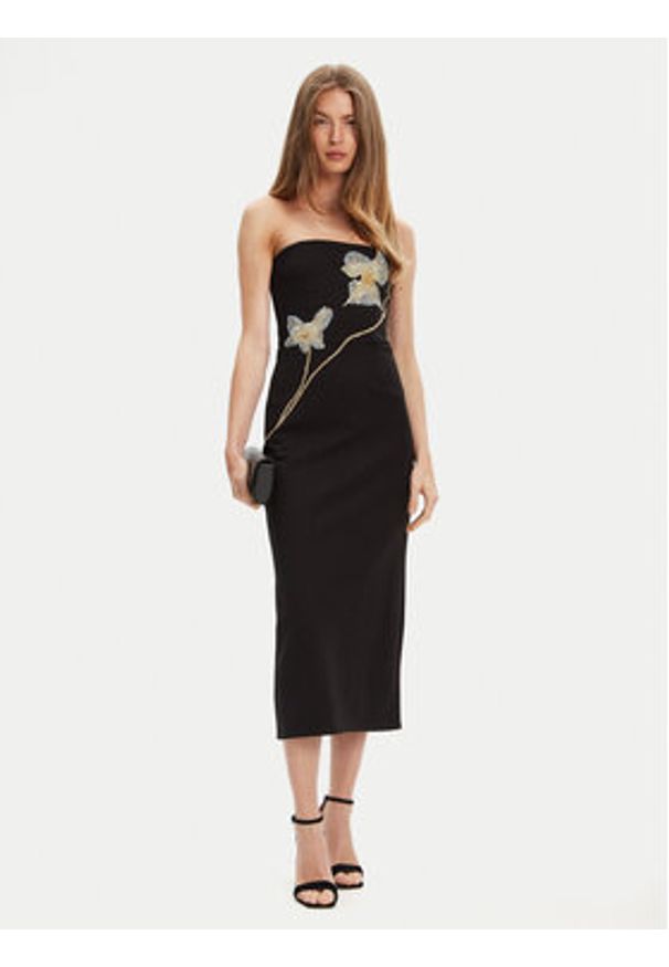 STAUD Sukienka koktajlowa Brooke R24F2171KP Czarny Slim Fit. Kolor: czarny. Materiał: wiskoza. Styl: wizytowy