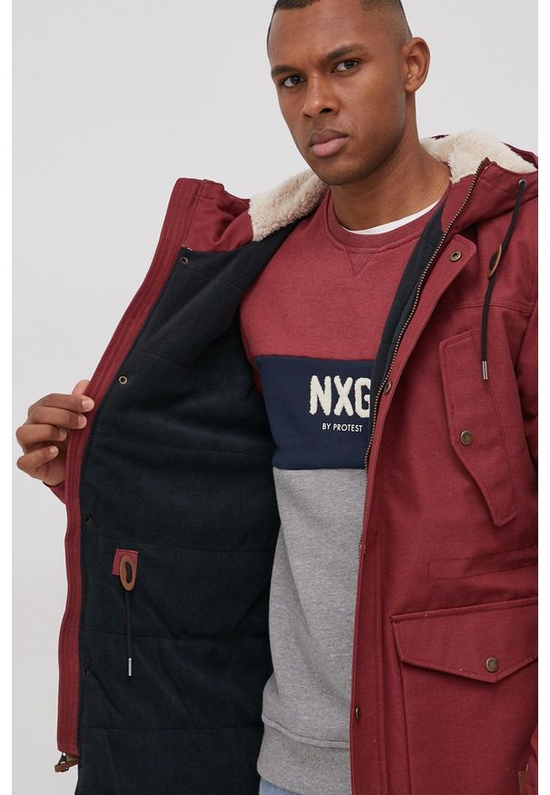 Quiksilver - Parka. Okazja: na co dzień. Kolor: czerwony. Styl: casual