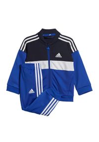 Adidas - Dres Tiberio 3-Stripes Colorblock Shiny Kids. Kolor: biały, niebieski, wielokolorowy. Materiał: dresówka