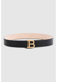 Balmain - BALMAIN Pasek damski skórzany czarny 4cm B-Belt, Rozmiar 75. Kolor: czarny. Materiał: skóra. Wzór: gładki