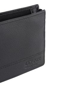 Ochnik - Skórzany portfel męski z przeszyciem. Kolor: czarny. Materiał: skóra #5
