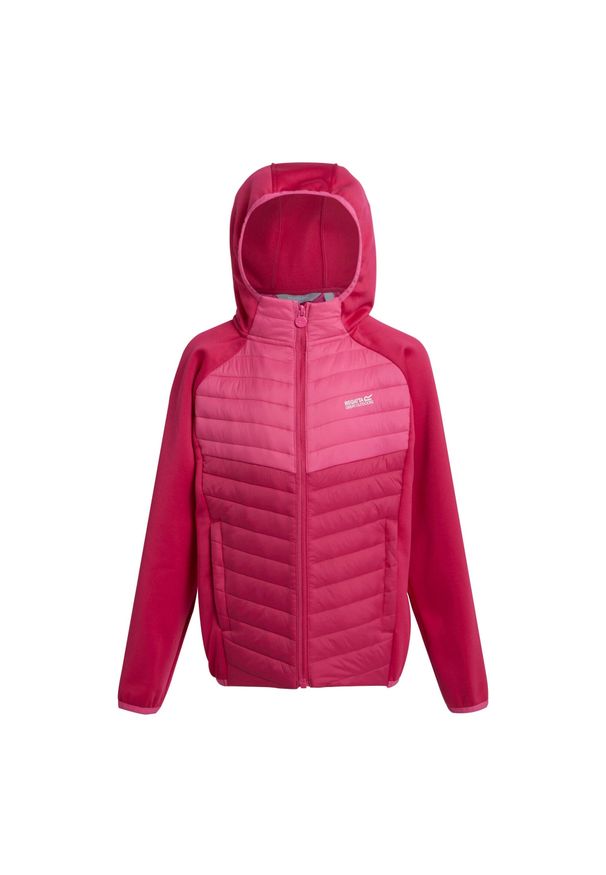 Regatta - Kurtka hybrydowa dziecięca Kielder VIII. Typ kołnierza: kaptur. Kolor: różowy. Materiał: puch. Styl: sportowy