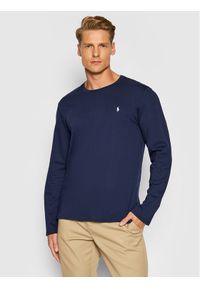 Polo Ralph Lauren Longsleeve Sle 714844759002 Granatowy Regular Fit. Typ kołnierza: polo. Kolor: niebieski. Materiał: bawełna. Długość rękawa: długi rękaw