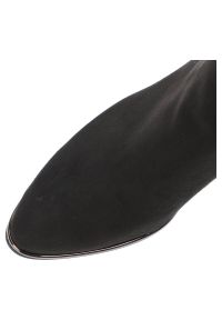 Czarne Botki Marco Tozzi Eleganckie Skórzane Buty Na Obcasie. Okazja: na spacer. Kolor: czarny. Materiał: skóra. Szerokość cholewki: normalna. Obcas: na obcasie. Styl: elegancki. Wysokość obcasa: średni #4