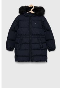 TOMMY HILFIGER - Tommy Hilfiger kurtka puchowa dziecięca kolor granatowy. Okazja: na co dzień. Kolor: niebieski. Materiał: puch. Wzór: gładki. Styl: casual #1