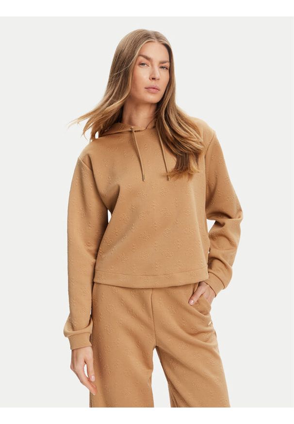 Guess Bluza V5YQ04 KBSL2 Beżowy Regular Fit. Kolor: beżowy. Materiał: syntetyk