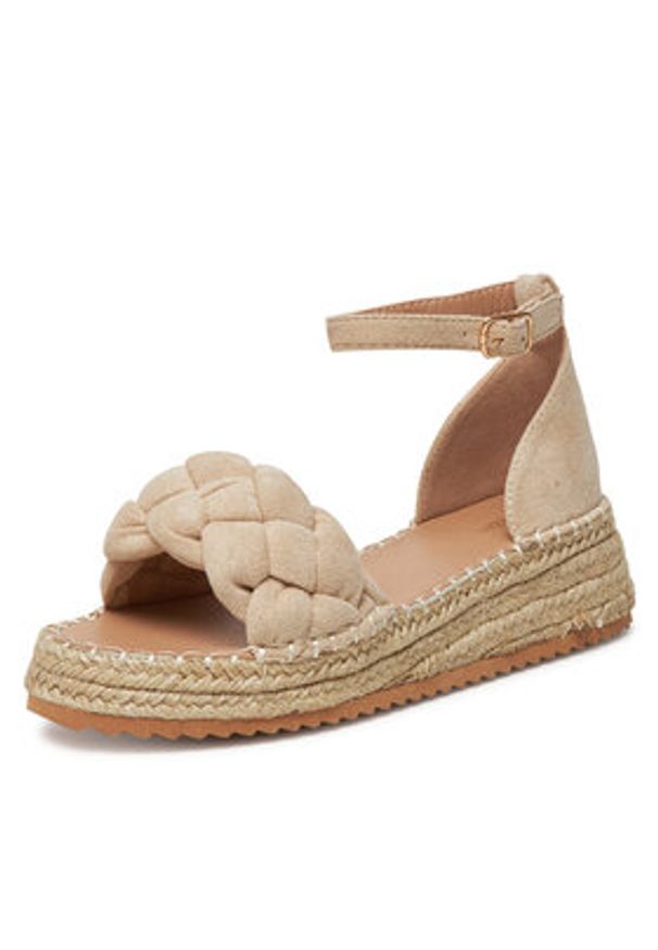 DeeZee Espadryle LE601-59 Beżowy. Kolor: beżowy. Materiał: materiał