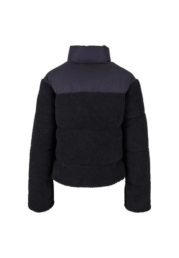 Urban Classics - Krótka Ocieplana Kurtka Damska Sherpa. Kolor: czarny. Długość: krótkie