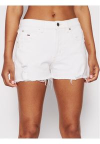Tommy Jeans Szorty jeansowe Hotpant DW0DW12455 Biały Regular Fit. Kolor: biały. Materiał: bawełna
