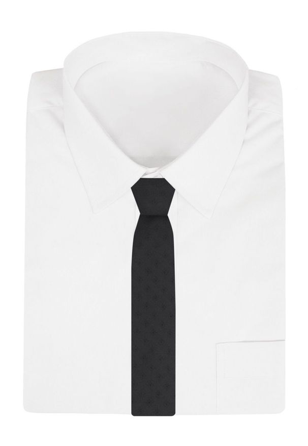 Krawat Męski - Angelo di Monti - Jednokolorowy, Czarny. Kolor: czarny. Materiał: tkanina. Styl: elegancki, wizytowy