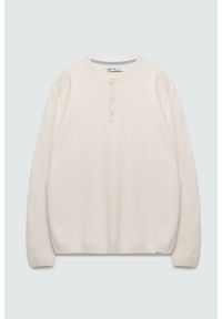 Big-Star - sweter męski bawełniany perłowy finos 103. Kolor: kremowy. Materiał: bawełna. Wzór: aplikacja. Styl: klasyczny #7
