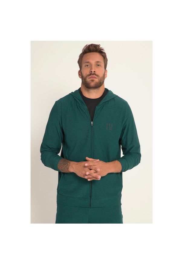 JAY-PI - Męska Kurtka z kapturem FLEXNAMIC® Fitness szybkoschnąca. Typ kołnierza: kaptur. Kolekcja: plus size. Kolor: zielony. Materiał: elastan, poliester, materiał. Sport: fitness