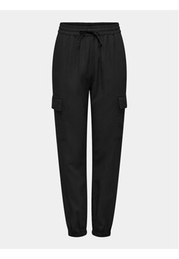 only - ONLY Spodnie dresowe Caro 15310987 Czarny Cargo Fit. Kolor: czarny. Materiał: wiskoza, len