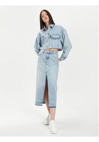 United Colors of Benetton - United Colors Of Benetton Kurtka jeansowa 26JTDN05M Niebieski Regular Fit. Kolor: niebieski. Materiał: bawełna