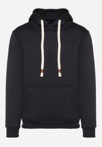 Born2be - Granatowa Bluza z Bawełną Kapturem i Kieszenią Typu Kangurek Norrise. Okazja: na co dzień. Kolor: niebieski. Materiał: bawełna. Styl: casual, elegancki