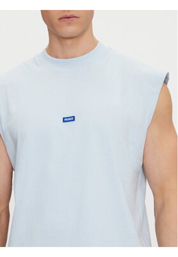 Hugo - HUGO Tank top Navertz 50509773 Błękitny Regular Fit. Kolor: niebieski. Materiał: bawełna