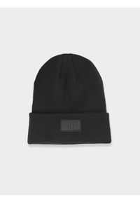 4f - Czapka beanie uniseks - czarna. Kolor: czarny. Materiał: syntetyk, materiał. Sezon: zima. Styl: sportowy, klasyczny #1