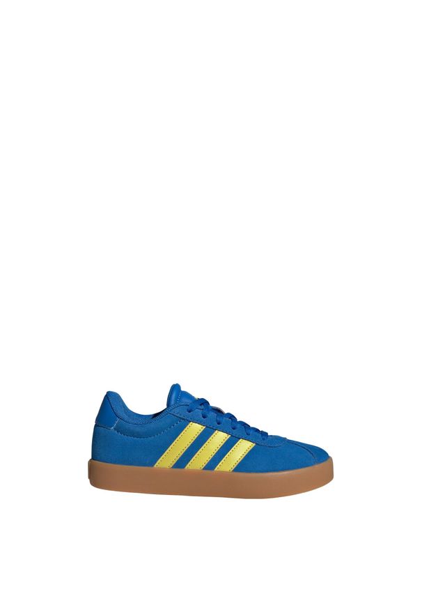Adidas - Buty VL Court 3.0 Kids. Kolor: zielony, wielokolorowy, niebieski, brązowy. Materiał: zamsz, materiał
