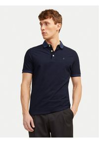 Jack & Jones Polo Paulos 12136668 Granatowy Slim Fit. Typ kołnierza: polo. Kolor: niebieski. Materiał: bawełna #1