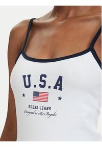 Guess Jeans Top W6YP20 K4202 Biały Slim Fit. Kolor: biały. Materiał: bawełna #2