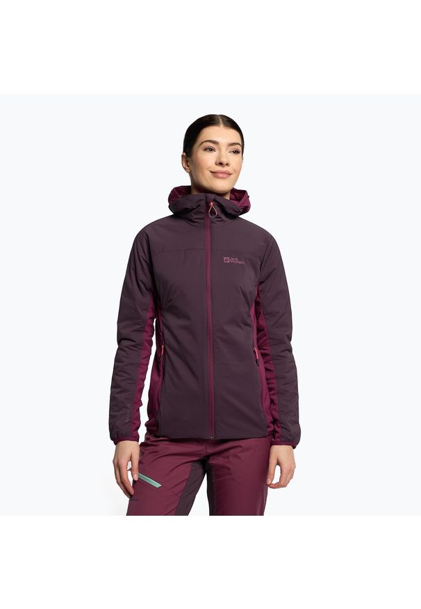 Kurtka skiturowa damska Jack Wolfskin Alpspitze Ins Hoody. Kolor: fioletowy. Sezon: zima. Sport: narciarstwo
