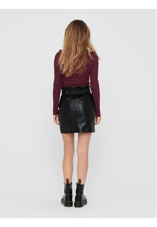 only - ONLY Spódnica z imitacji skóry 15206801 Czarny Regular Fit. Kolor: czarny. Materiał: skóra