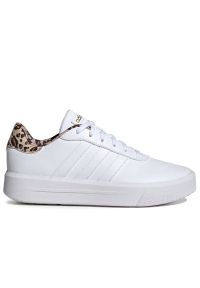 Adidas - Buty adidas Court Platform IG8609 - białe. Okazja: na co dzień. Zapięcie: sznurówki. Kolor: biały. Materiał: syntetyk, guma. Szerokość cholewki: normalna. Obcas: na platformie #1