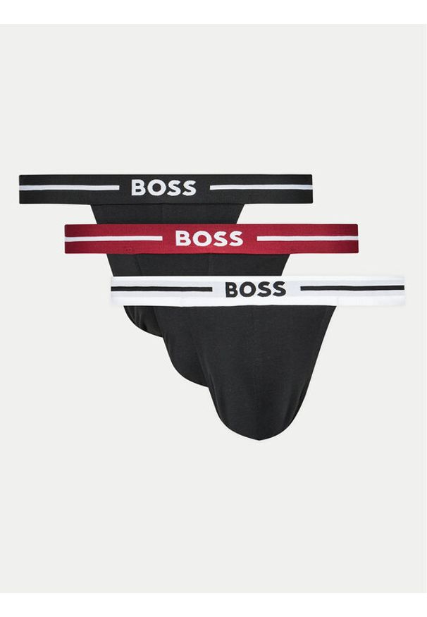 BOSS Komplet slipów Jock Strap 50517823 Czarny. Kolor: czarny. Materiał: bawełna
