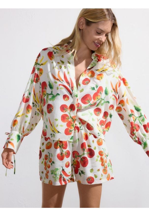 Reserved - Koszula z lyocellu - wielobarwny