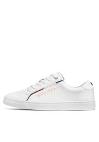 TOMMY HILFIGER - Tommy Hilfiger Sneakersy Signature Sneaker FW0FW06322 Biały. Kolor: biały. Materiał: skóra #4