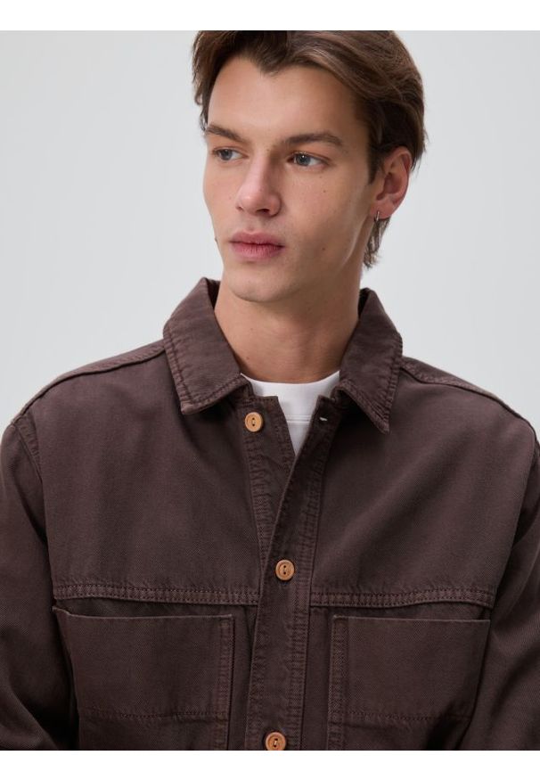 Reserved - Jeansowa koszula comfort fit - dark grey jeans. Materiał: jeans