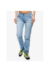 OCUN - Spodnie wspinaczkowe damskie Ocun Inga Jeans. Kolor: niebieski. Materiał: jeans, materiał. Sport: wspinaczka