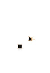 W.KRUK - Kolczyki różowe złoto z czarnymi szafirami. Materiał: złote. Kolor: różowy, złoty, czarny, wielokolorowy. Kamień szlachetny: szafir #1